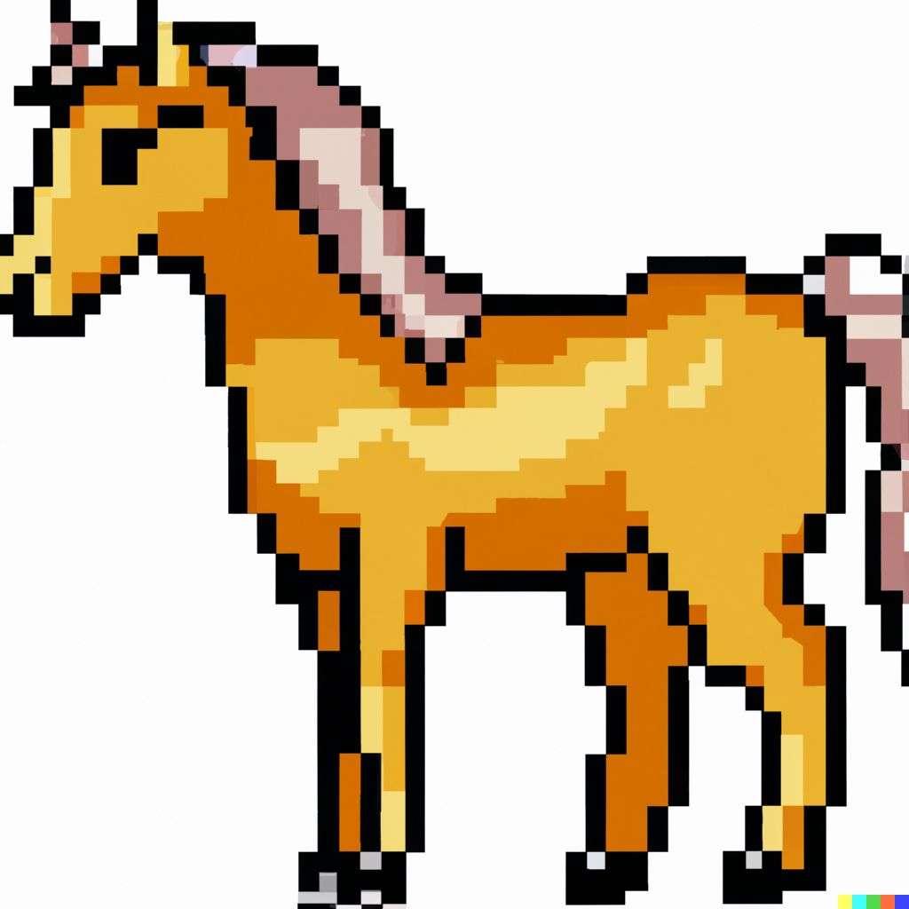 a horse, pixel art